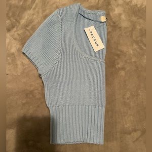 Pacsun cropped light blue knit shirt size small